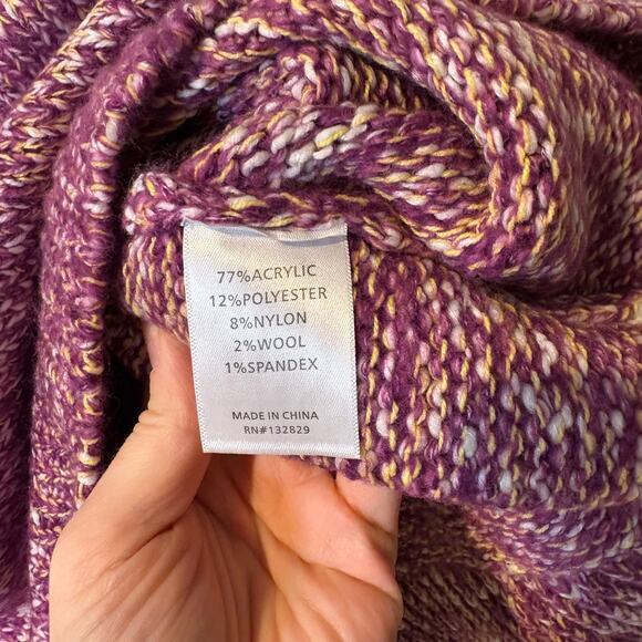 NWT Lovers &‎ Friends Purple Knit Sweater Small Puff Sleeve Warm Cottage Cozy - Picture 3 of 5